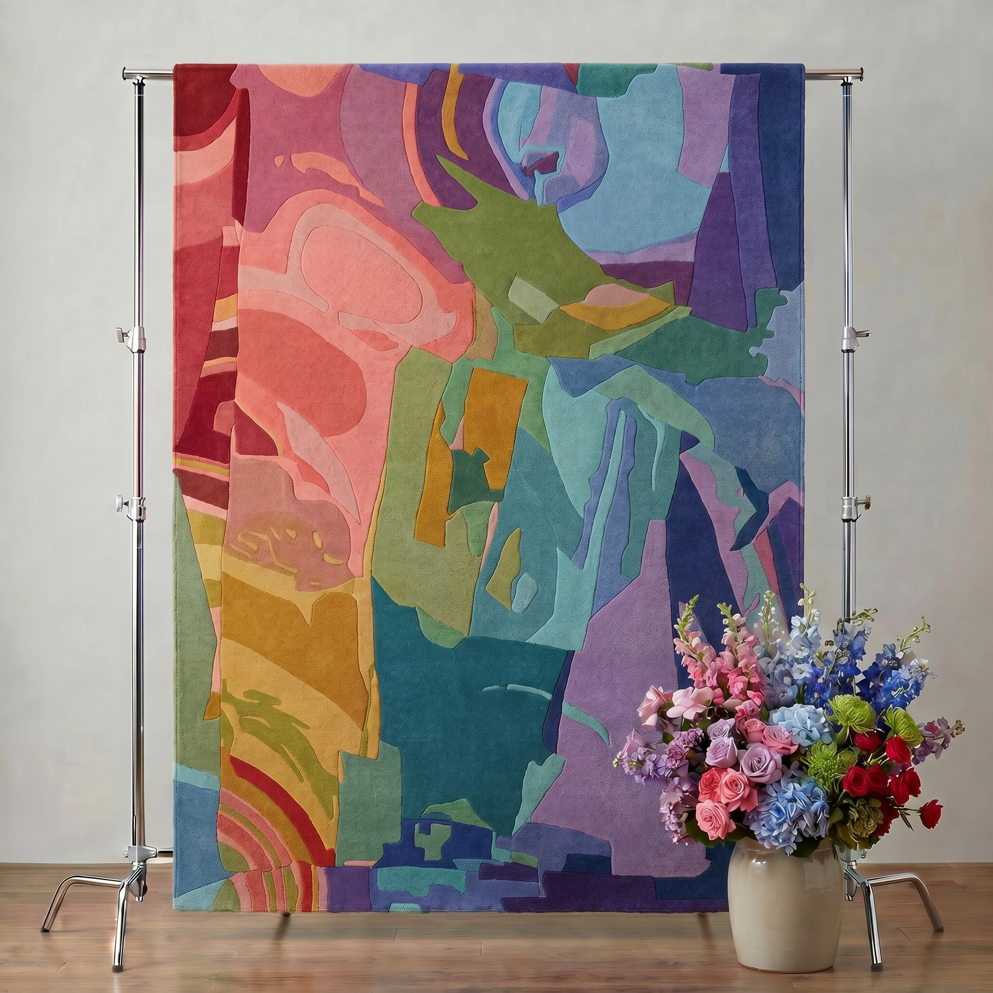 Pastel Abstract Hand-Tufted Wool Rug - Image 27