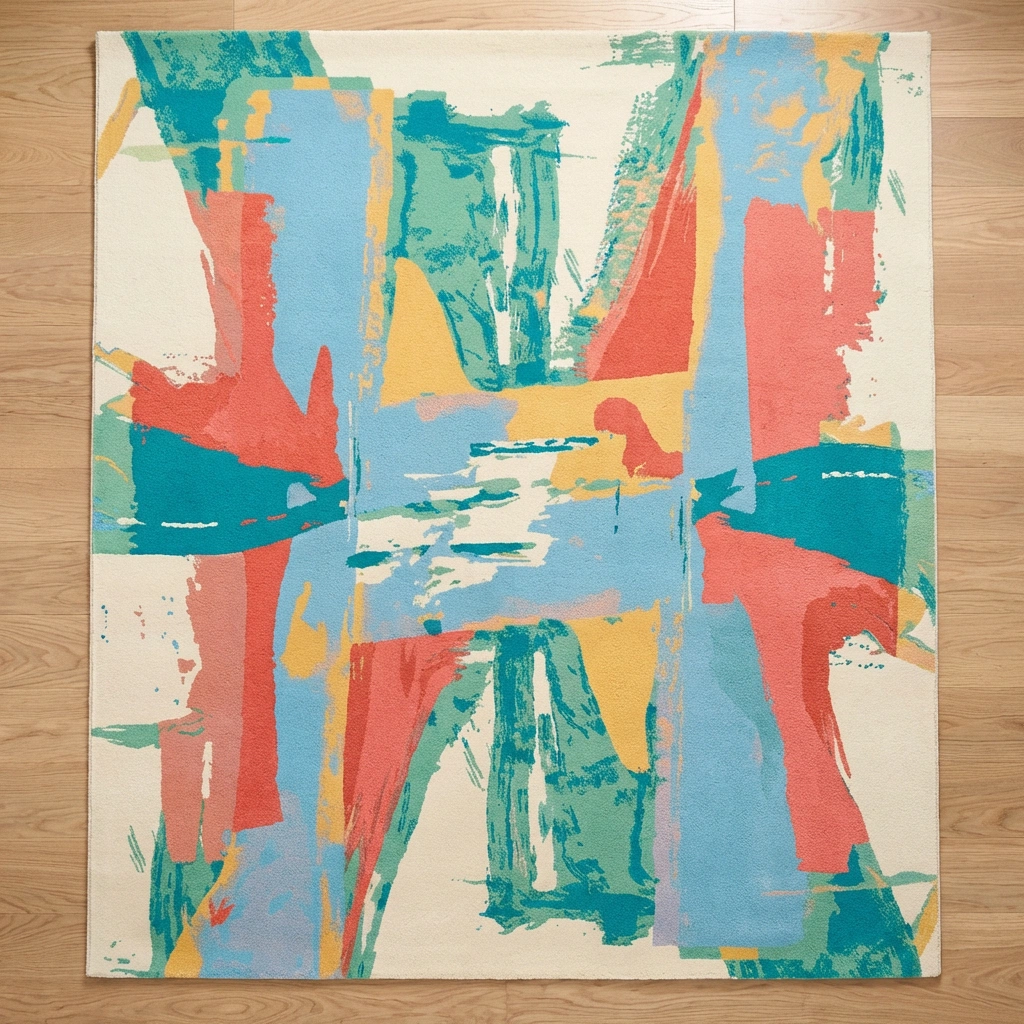 Hand-Tufted Abstract Grey Wool Rug - Image 21