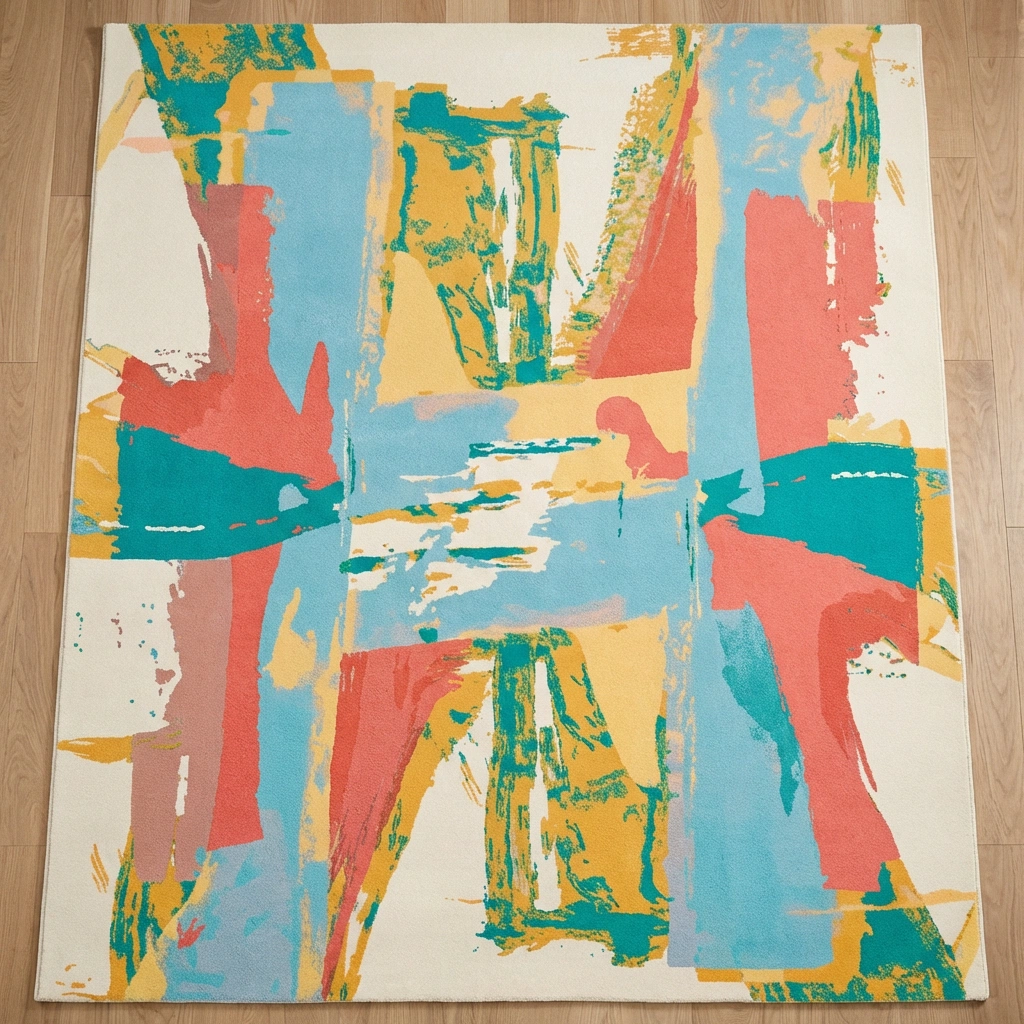 Abstract Hand-Tufted Wool Rug - Image 21
