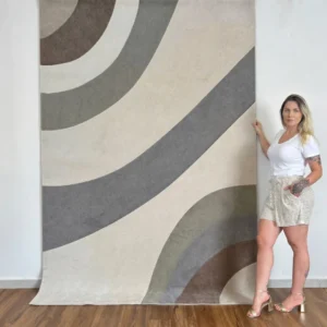 Modern Geometric Hand-Tufted Wool Rug