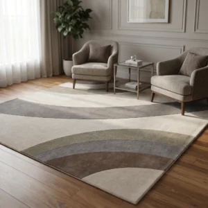 Modern Geometric Hand-Tufted Wool Rug