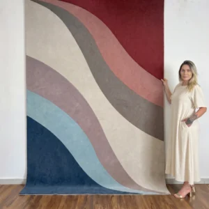 Hand-Tufted Abstract Wave Wool Rug