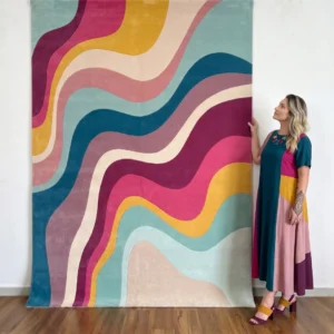 Rug KB-9035 - Abstract Wave Hand-Tufted Rug