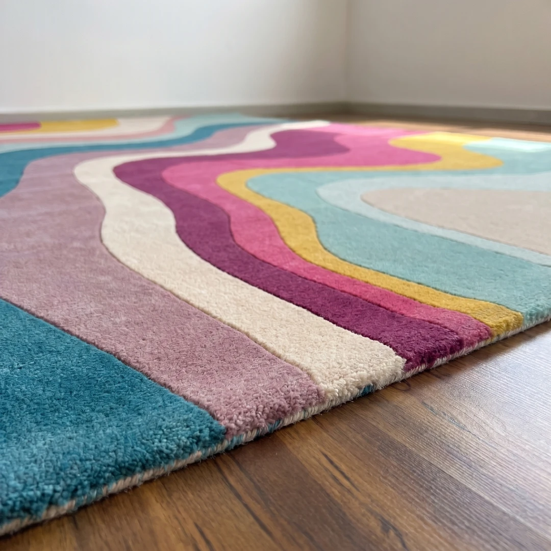 Rug KB-9035 - Abstract Wave Hand-Tufted Rug - Image 9