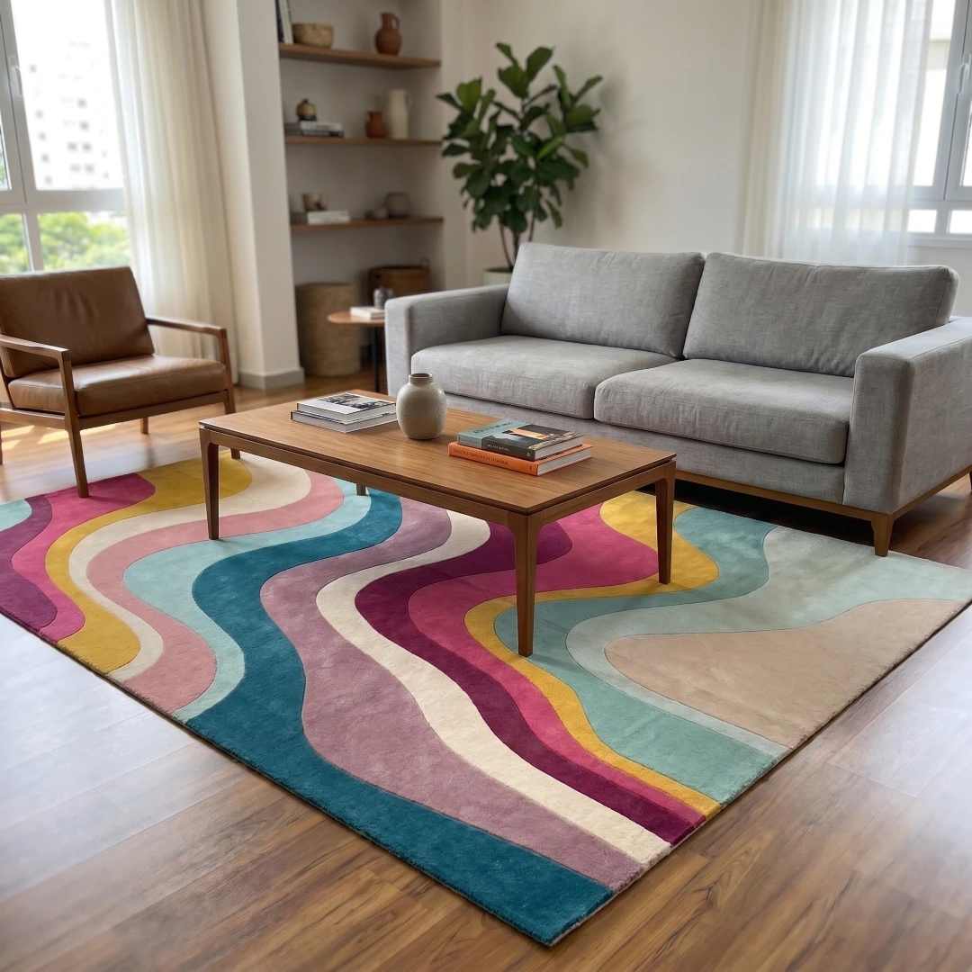 Rug KB-9035 - Abstract Wave Hand-Tufted Rug - Image 10