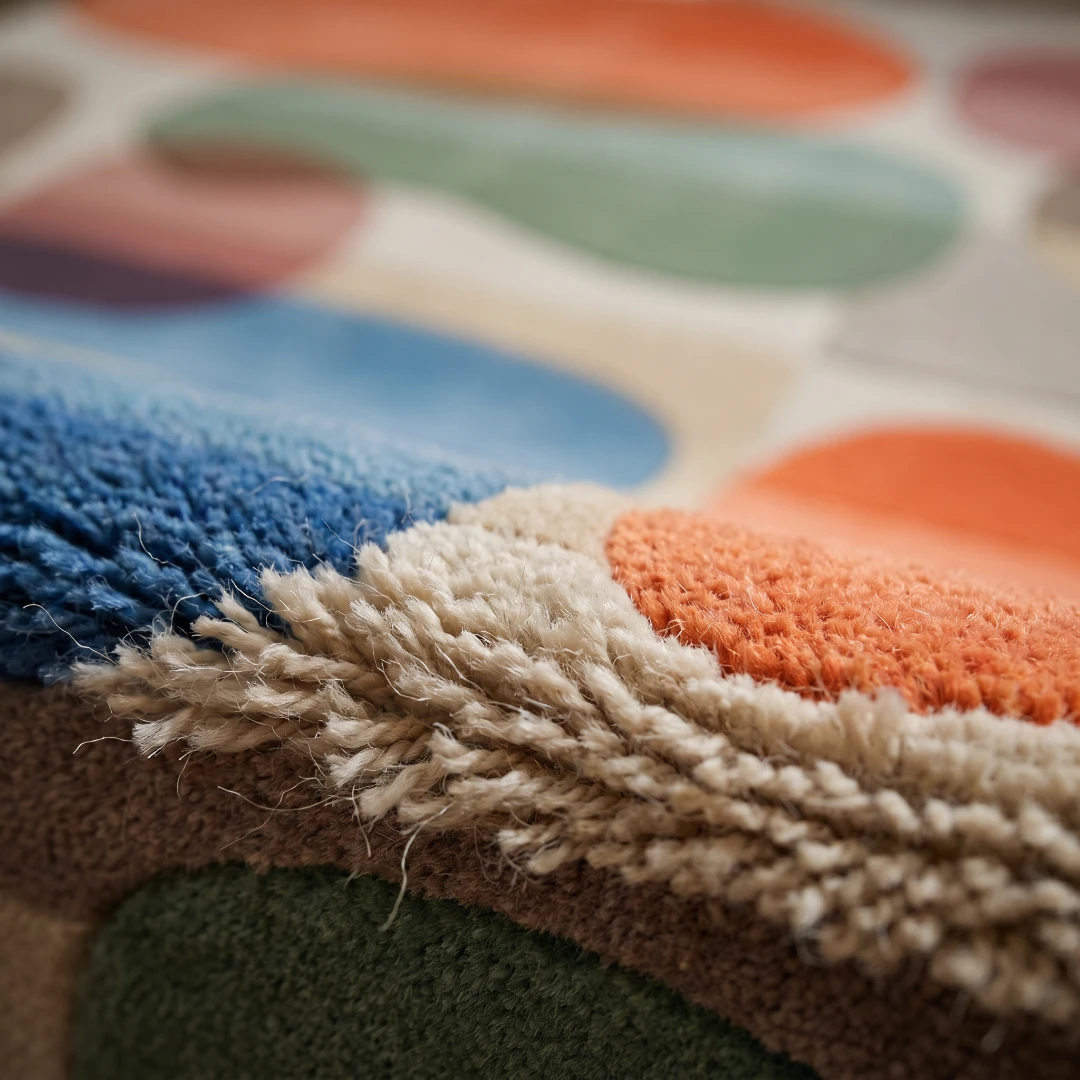Abstract Geometric Hand-Tufted Wool Rug - Image 9