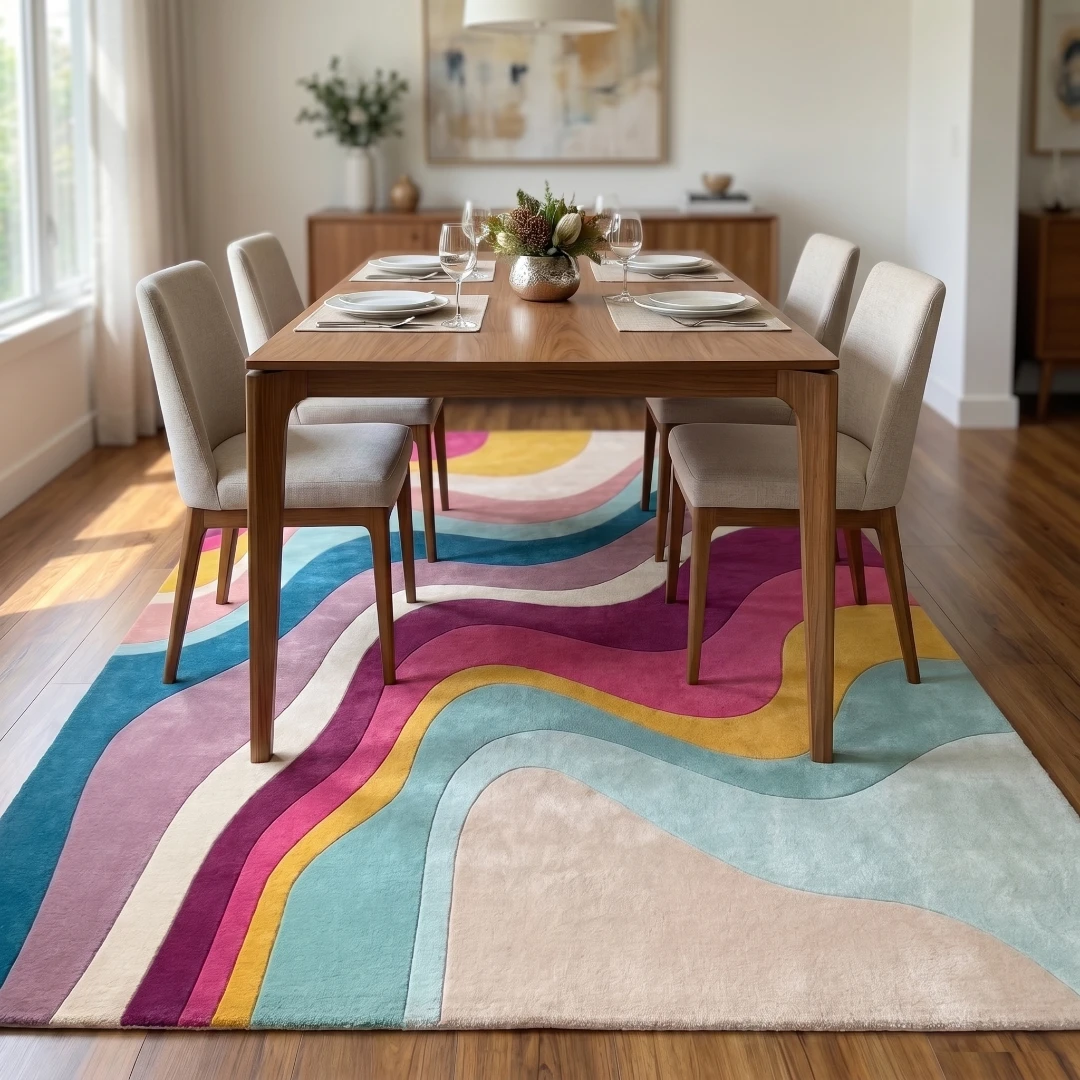Rug KB-9035 - Abstract Wave Hand-Tufted Rug - Image 11