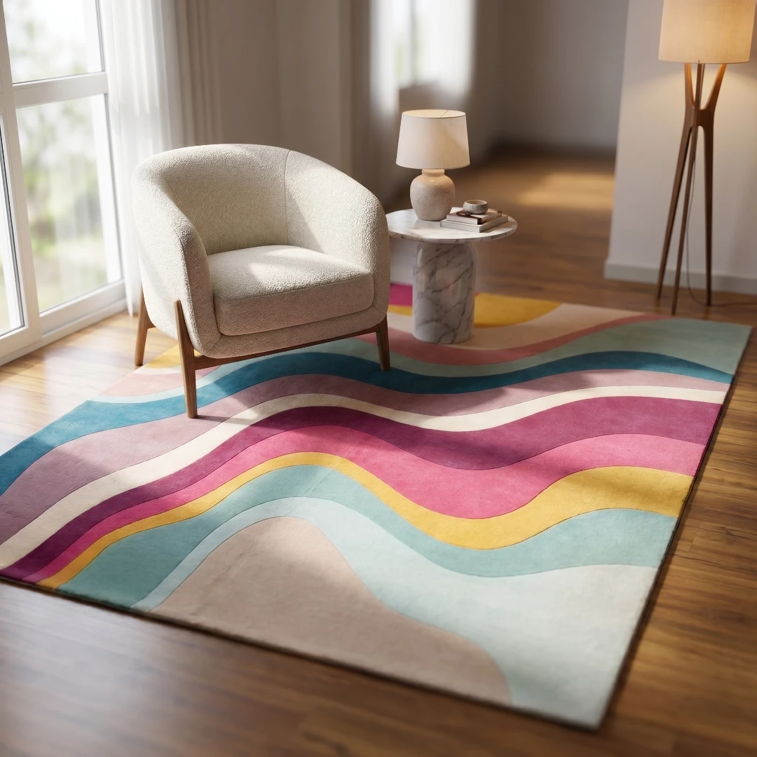 Rug KB-9035 - Abstract Wave Hand-Tufted Rug - Image 16