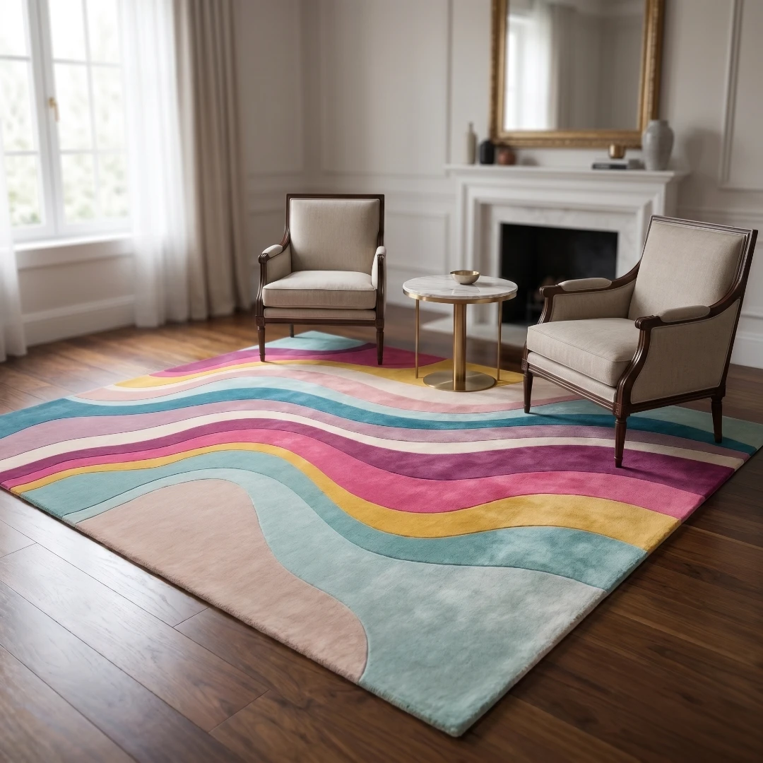 Rug KB-9035 - Abstract Wave Hand-Tufted Rug - Image 17