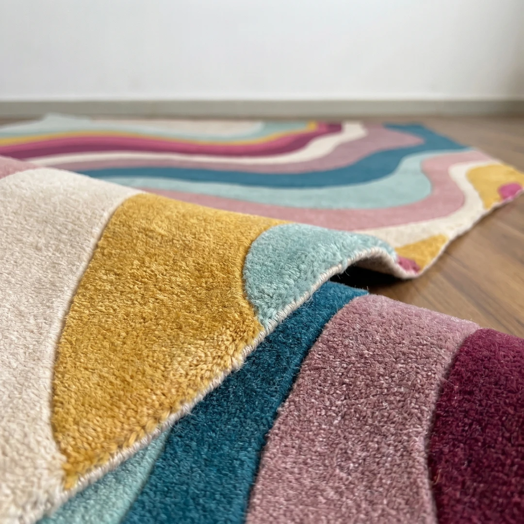 Rug KB-9035 - Abstract Wave Hand-Tufted Rug - Image 4
