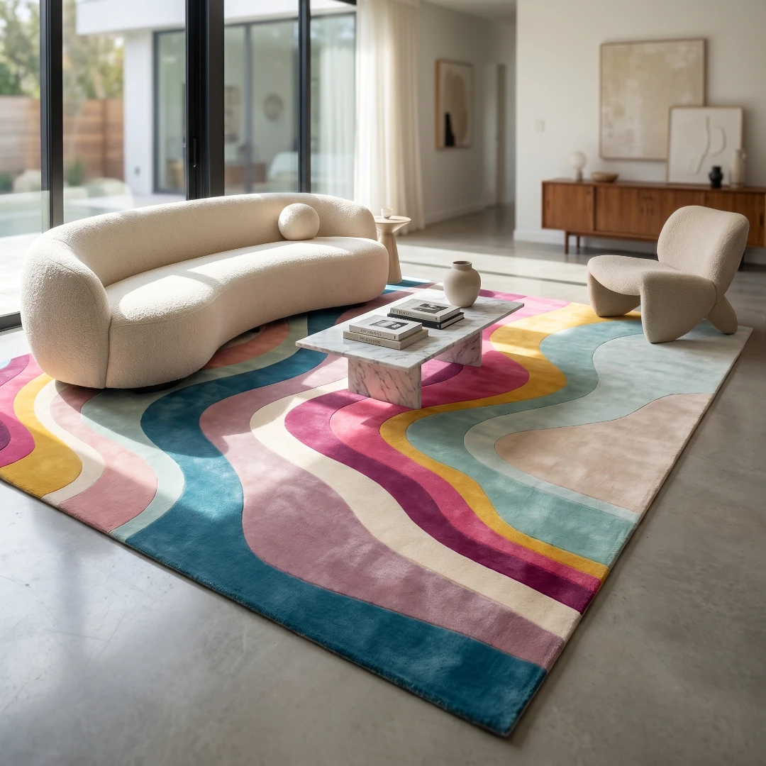 Rug KB-9035 - Abstract Wave Hand-Tufted Rug - Image 5