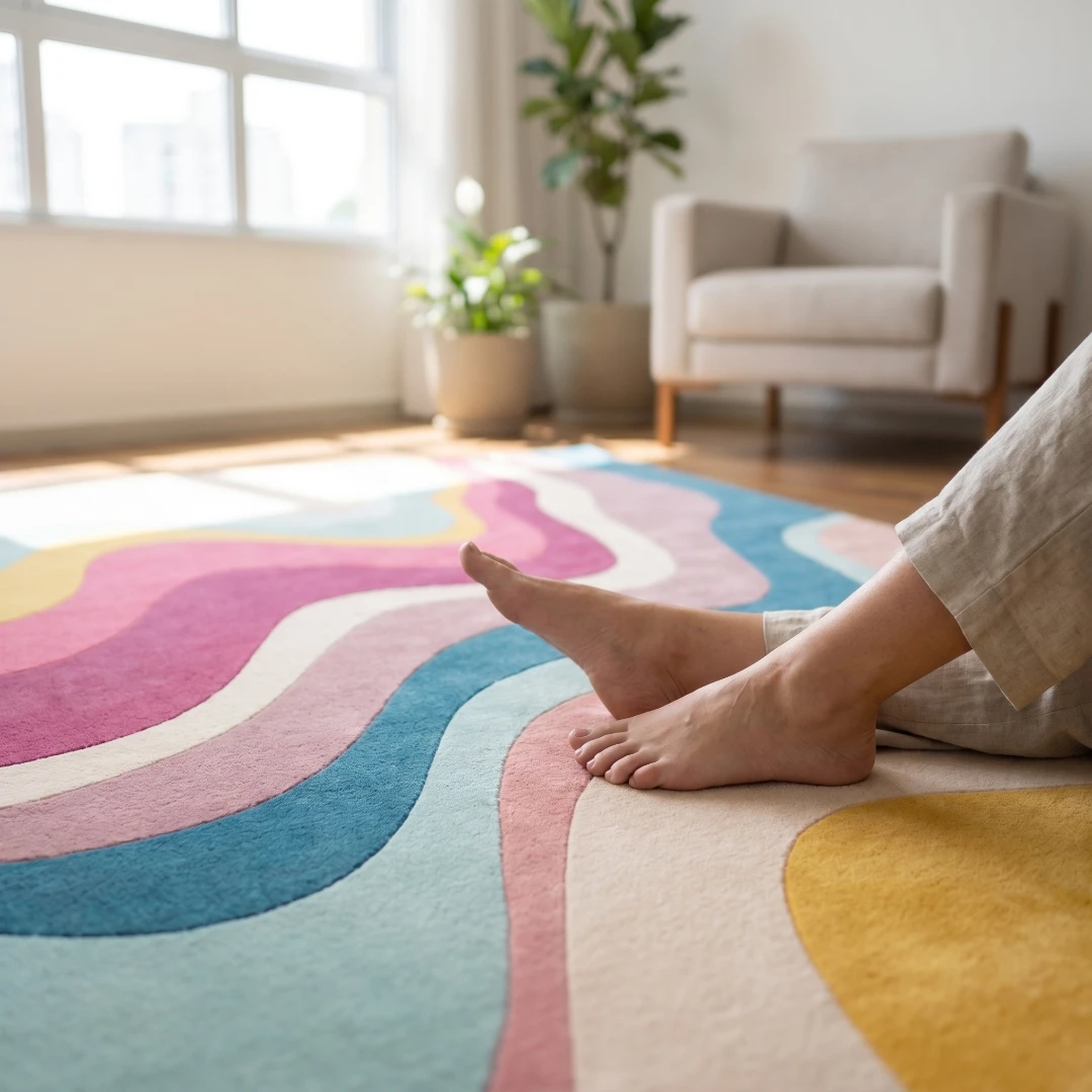 Rug KB-9035 - Abstract Wave Hand-Tufted Rug - Image 7