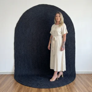 Charcoal Arch Jute Rug