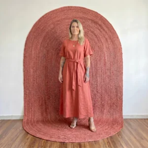 Terracotta Oval Arch Jute Rug