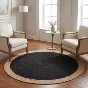Natural & Black Two-Tone Jute Rug