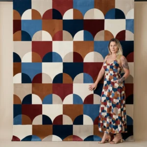 Color Block Arch Hand-Tufted Wool Rug