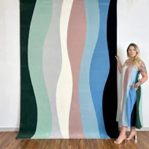 Abstract Wave Hand-Tufted Wool Rug