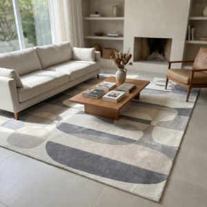 RUG KB-9025 Hand-Tufted Abstract Pebble Wool Rug