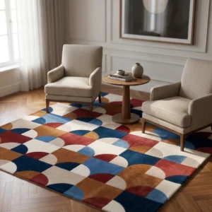 Color Block Arch Hand-Tufted Wool Rug