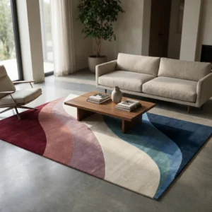 Abstract Wave Hand-Tufted Wool Rug