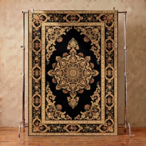 Classic Ivory Brown Floral Medallion Hand-Tufted Rug