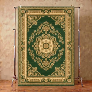Regal Navy Oval Medallion Hand-Tufted Rug