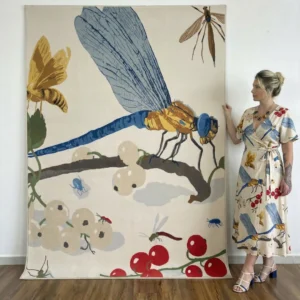 Naturalist Garden Dragonfly & Currant Hand-Tufted Carpet (Embossed)