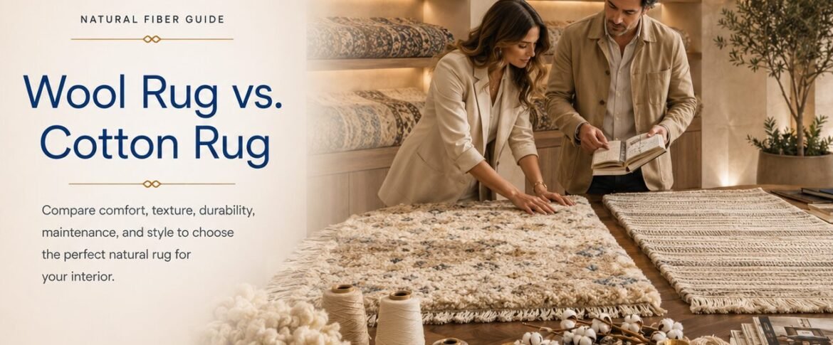 Compare wool rug vs cotton rug