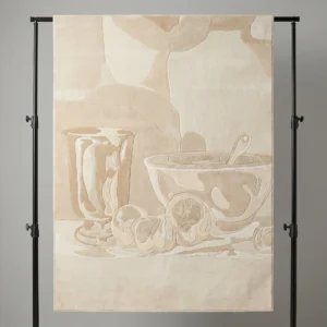 Cubist Still Life Pictorial Tapestry Carpet (Hand-Tufted, Embossed)