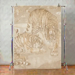 Cloud Peak Twin Tigers Hand-Tufted Carpet (Embossed)