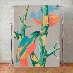 Naturalist Garden Woodpecker Perch Hand-Tufted Carpet (Embossed)